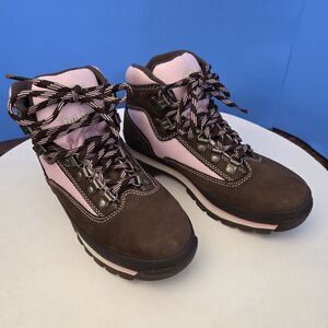 Timberland Euro Hiker Boots Pink Corduroy / Brown Nubuck 83371 Women's 6.0